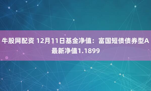 牛股网配资 12月11日基金净值：富国短债债券型A最新净值1.1899