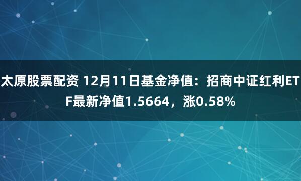 太原股票配资 12月11日基金净值：招商中证红利ETF最新净值1.5664，涨0.58%